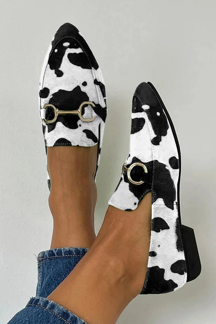 Printed loafer with buckle