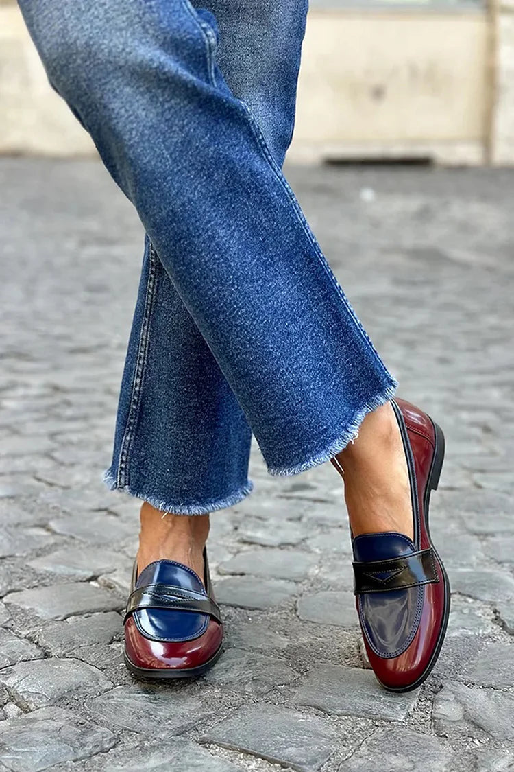 Anthony | Shiny Tricolor Loafer