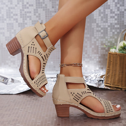 Nova™ Cutout Block Heel Sandals 