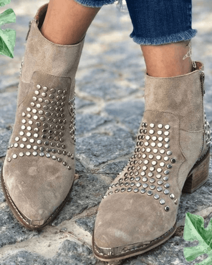 Ankle boots with studs