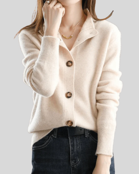 Claire | Retro Style Cashmere Cardigan