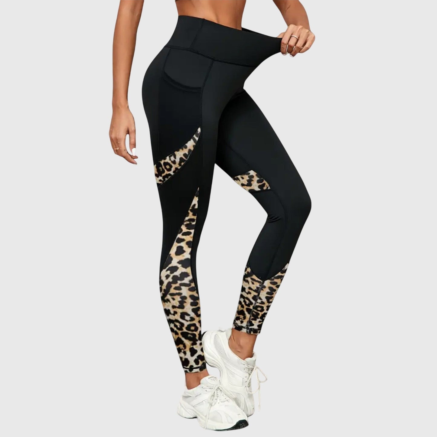 High Waisted Leopard Print Training Pants