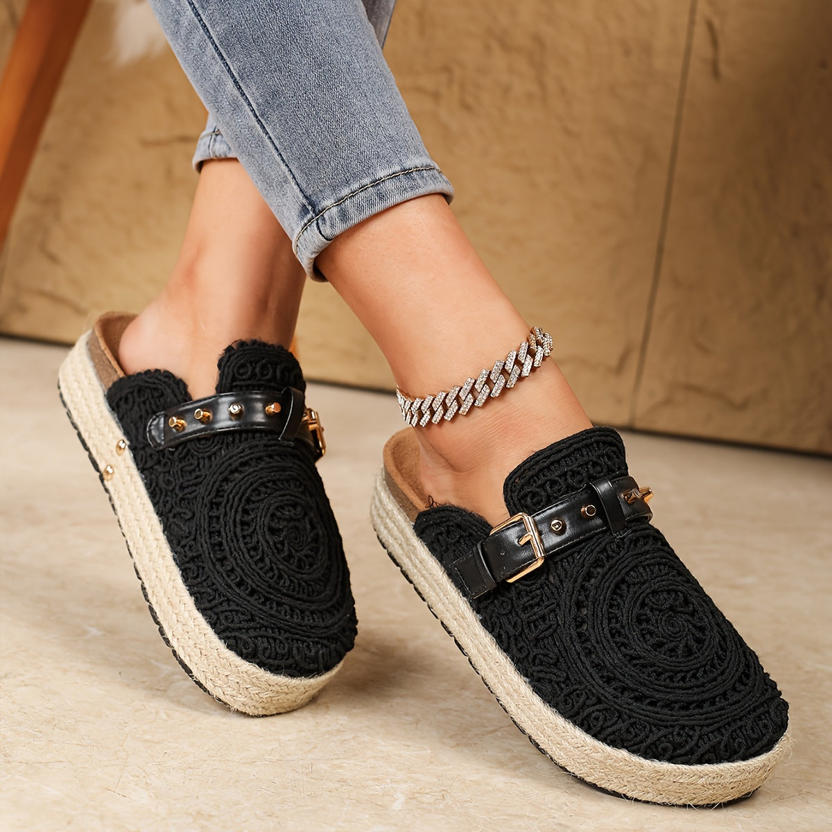 Solene™ Boho Crochet Mules 