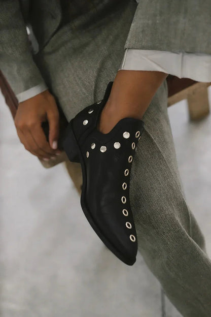 Pointed Studded Ankle Boot