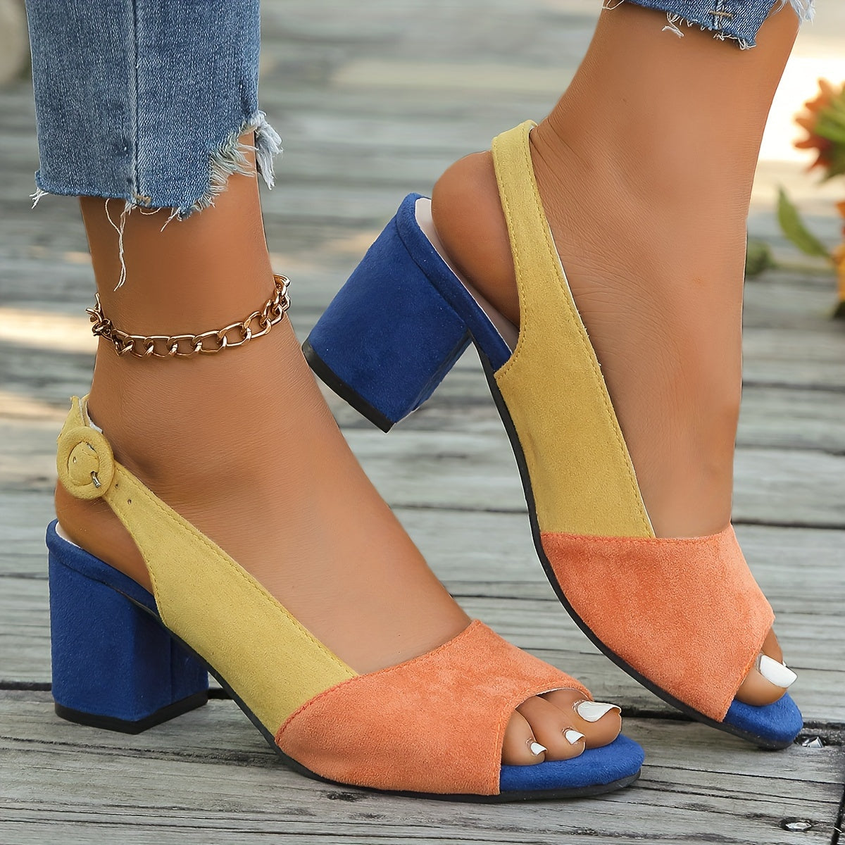 Zuri™ Colorblock Slingback Heels 