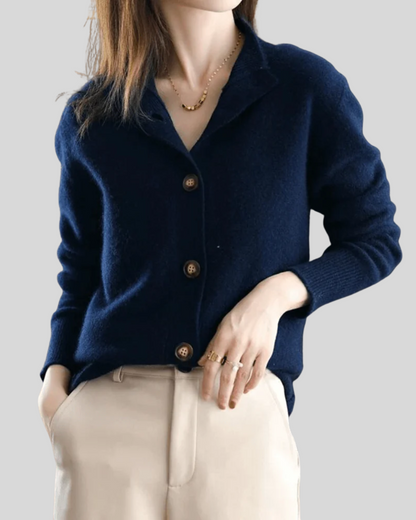 Claire | Retro Style Cashmere Cardigan