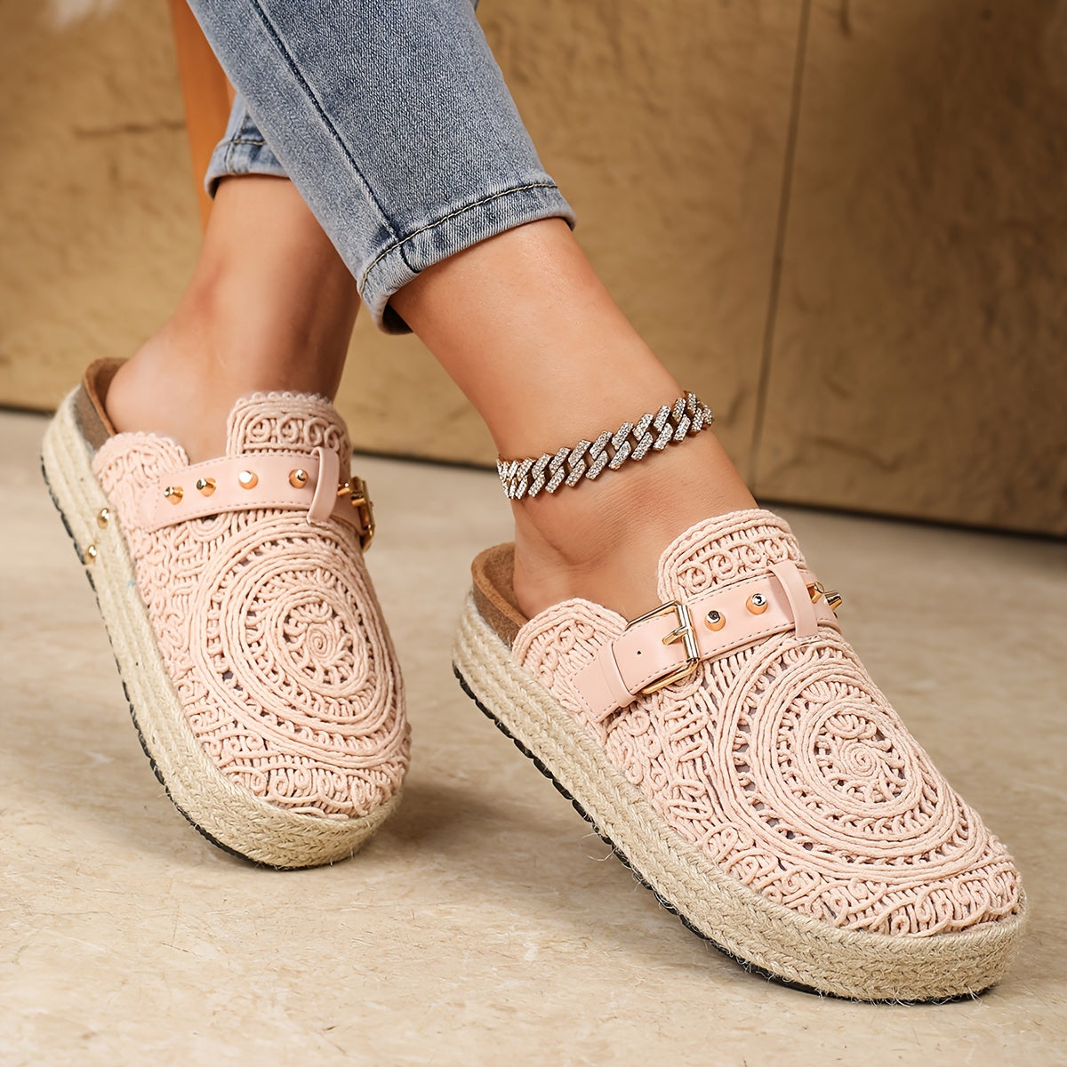Solene™ Boho Crochet Mules 
