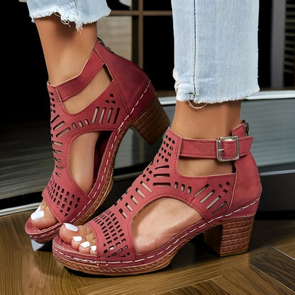 Nova™ Cutout Block Heel Sandals 