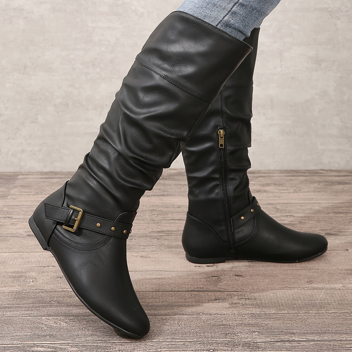 Danica | Women's Knee-High Boots with Side Zipper