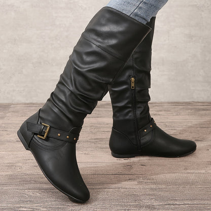 Danica | Women's Knee-High Boots with Side Zipper