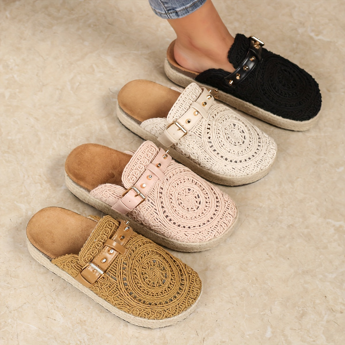 Solene™ Boho Crochet Mules 