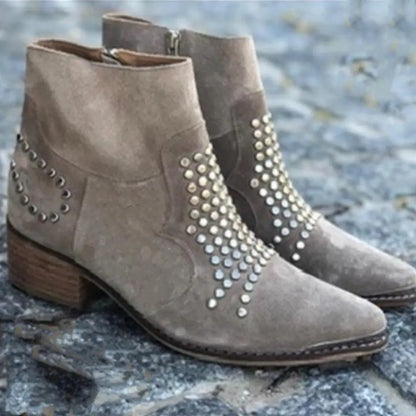 Ankle boots with studs