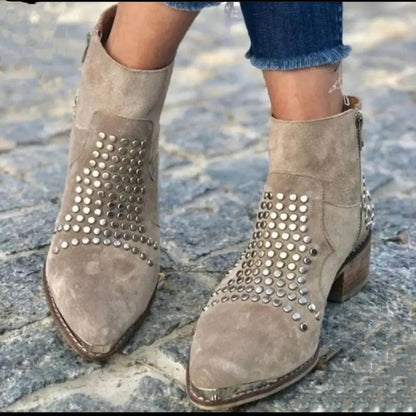 Ankle boots with studs