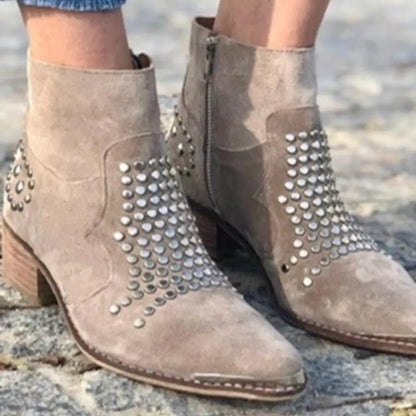 Ankle boots with studs