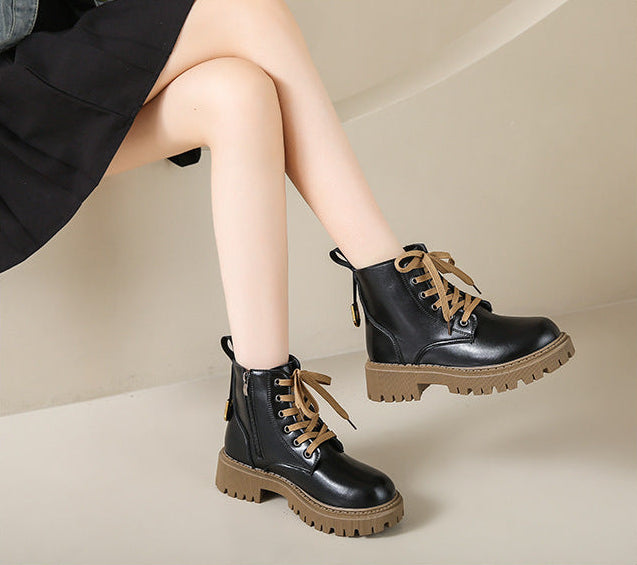 Fleece Lined Combat Boots 