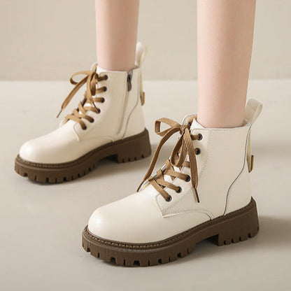 Fleece Lined Combat Boots 