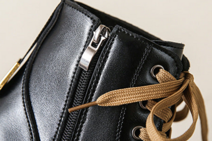 Fleece Lined Combat Boots 