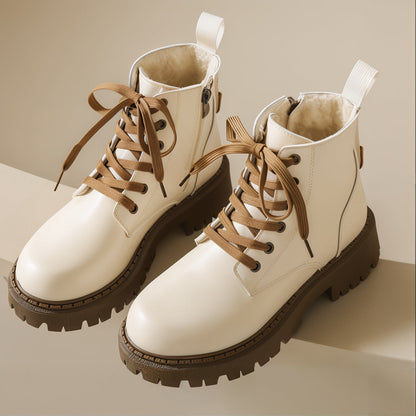 Fleece Lined Combat Boots 