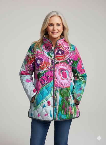 Floral Patterned Women's Elegant Jacket