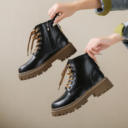 Fleece Lined Combat Boots 