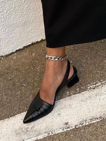 MAE CROC EFFECT SLINGBACK HEELS