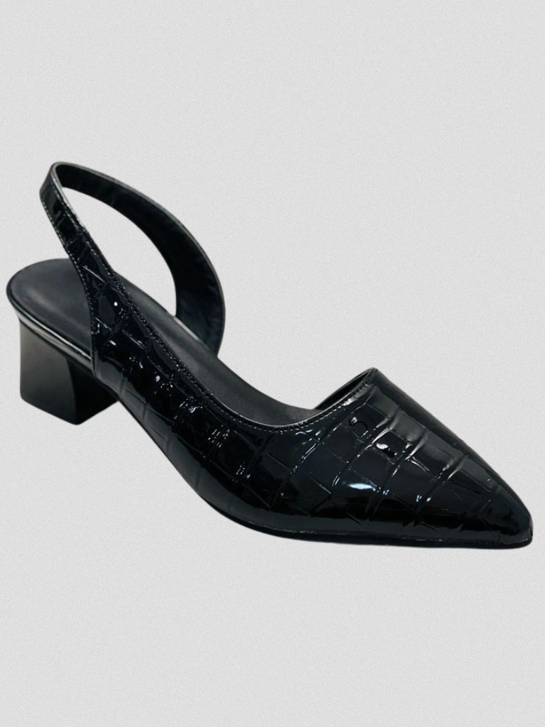 MAE CROC EFFECT SLINGBACK HEELS