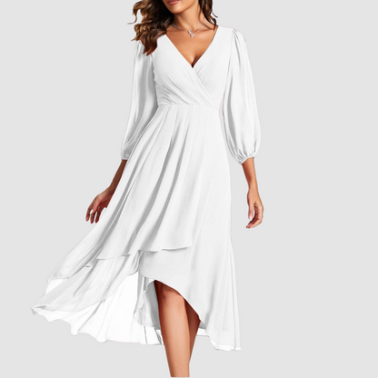 Mia™ Elegant V-neck Long Dress 