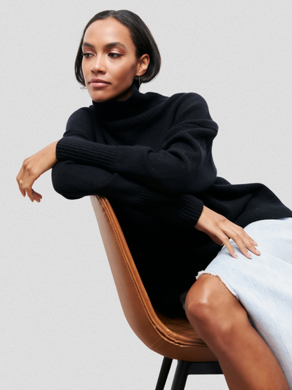 ELENA HIGH COLLAR KNIT SWEATER