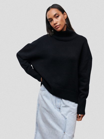ELENA HIGH COLLAR KNIT SWEATER
