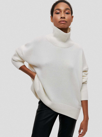 ELENA HIGH COLLAR KNIT SWEATER