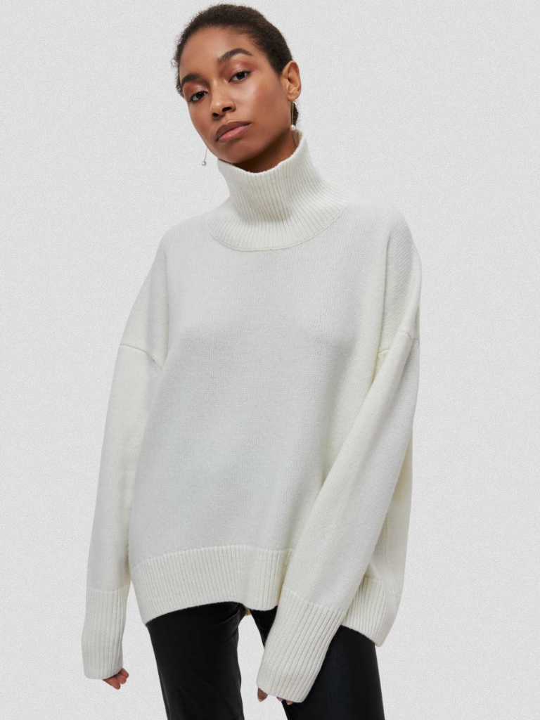 ELENA HIGH COLLAR KNIT SWEATER