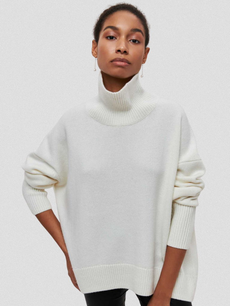 ELENA HIGH COLLAR KNIT SWEATER