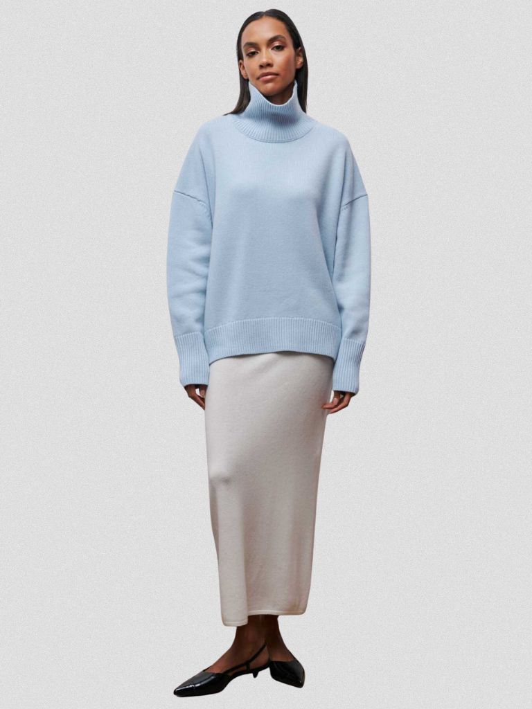 ELENA HIGH COLLAR KNIT SWEATER