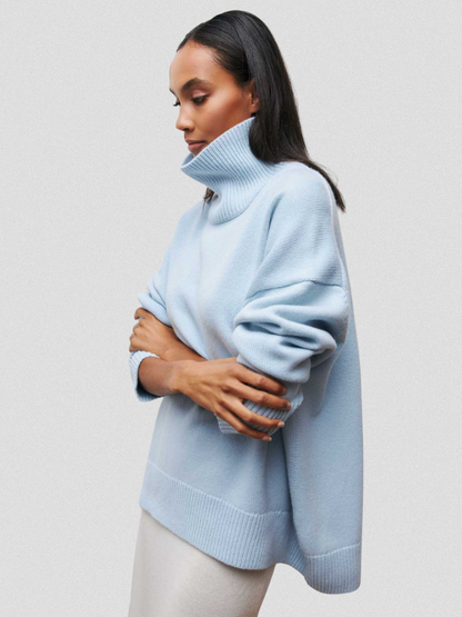 ELENA HIGH COLLAR KNIT SWEATER