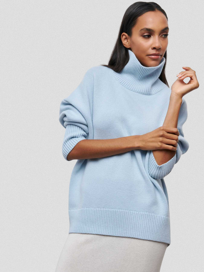 ELENA HIGH COLLAR KNIT SWEATER