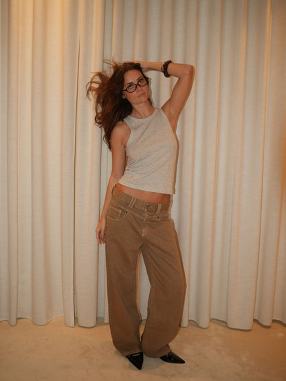 Othilie Yoke Jeans - Brown