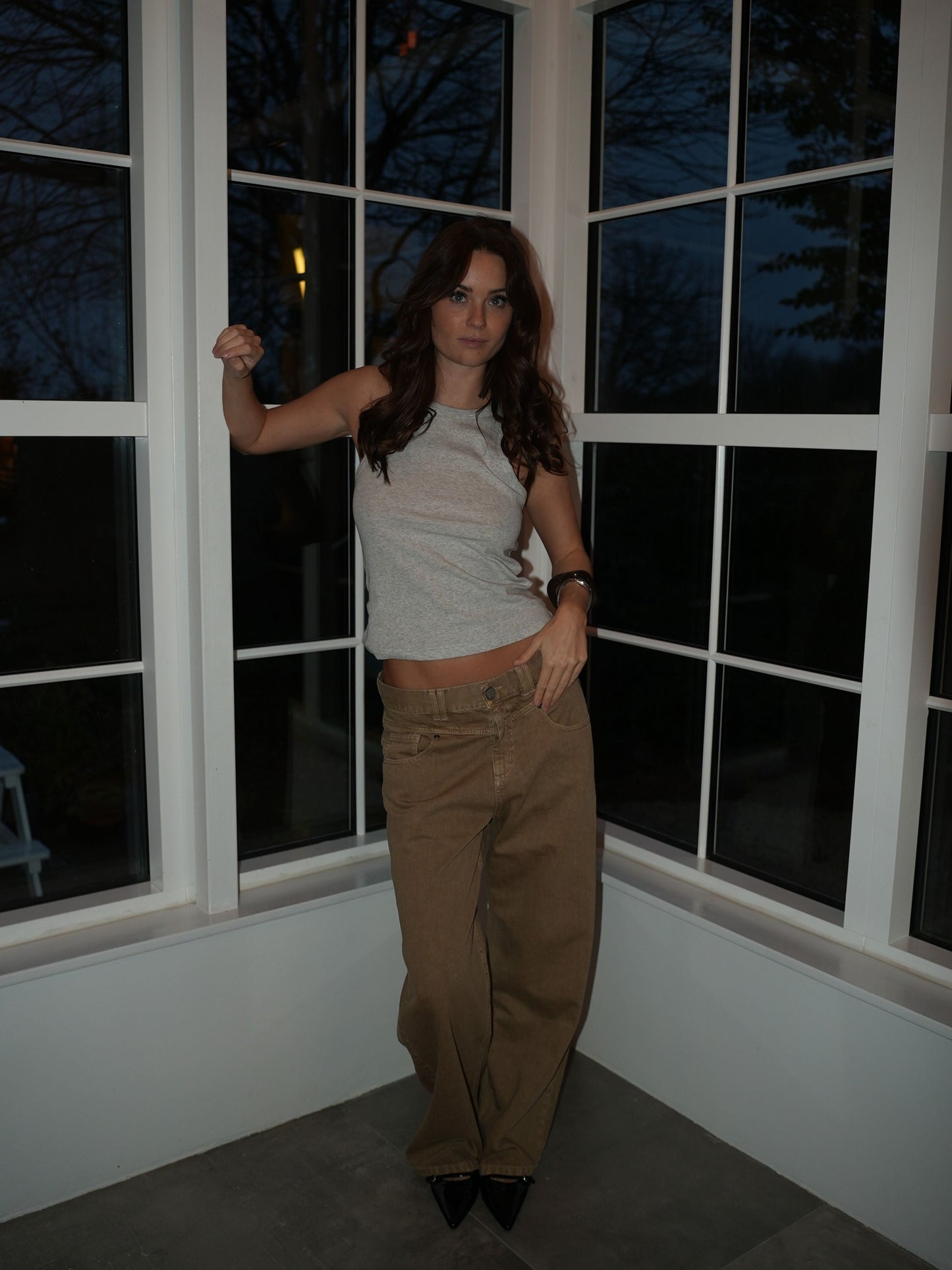 Othilie Yoke Jeans - Brown