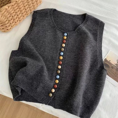 Maribel™ - Color-Button Knit Cardigan 