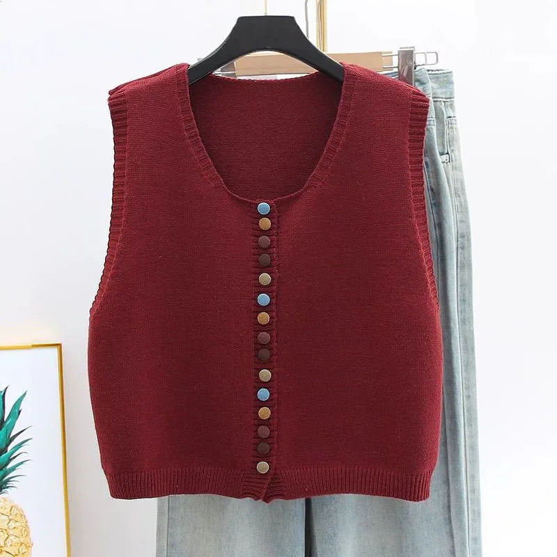 Maribel™ - Color-Button Knit Cardigan 