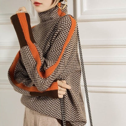 Eleanor | Herringbone Luxury Turtleneck