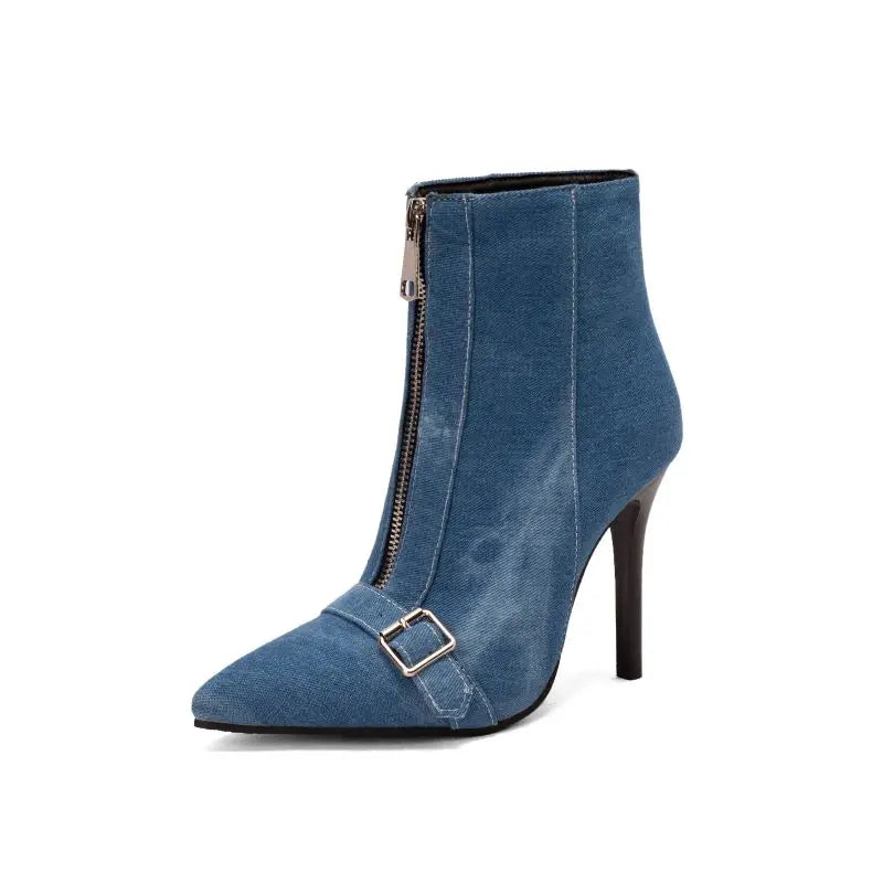 Denim Buckle Bootie
