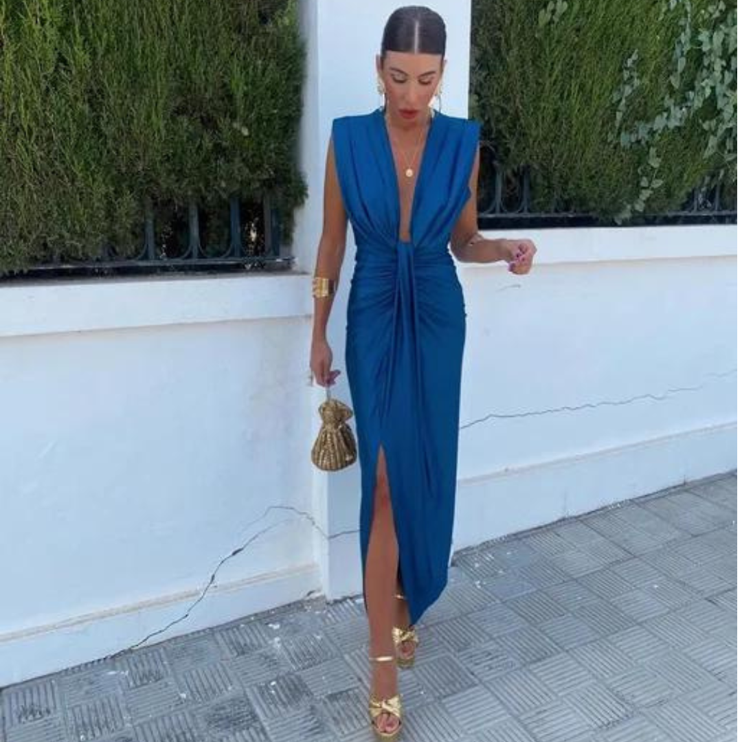 Elaine™ | Elegant V-Neck Dress 