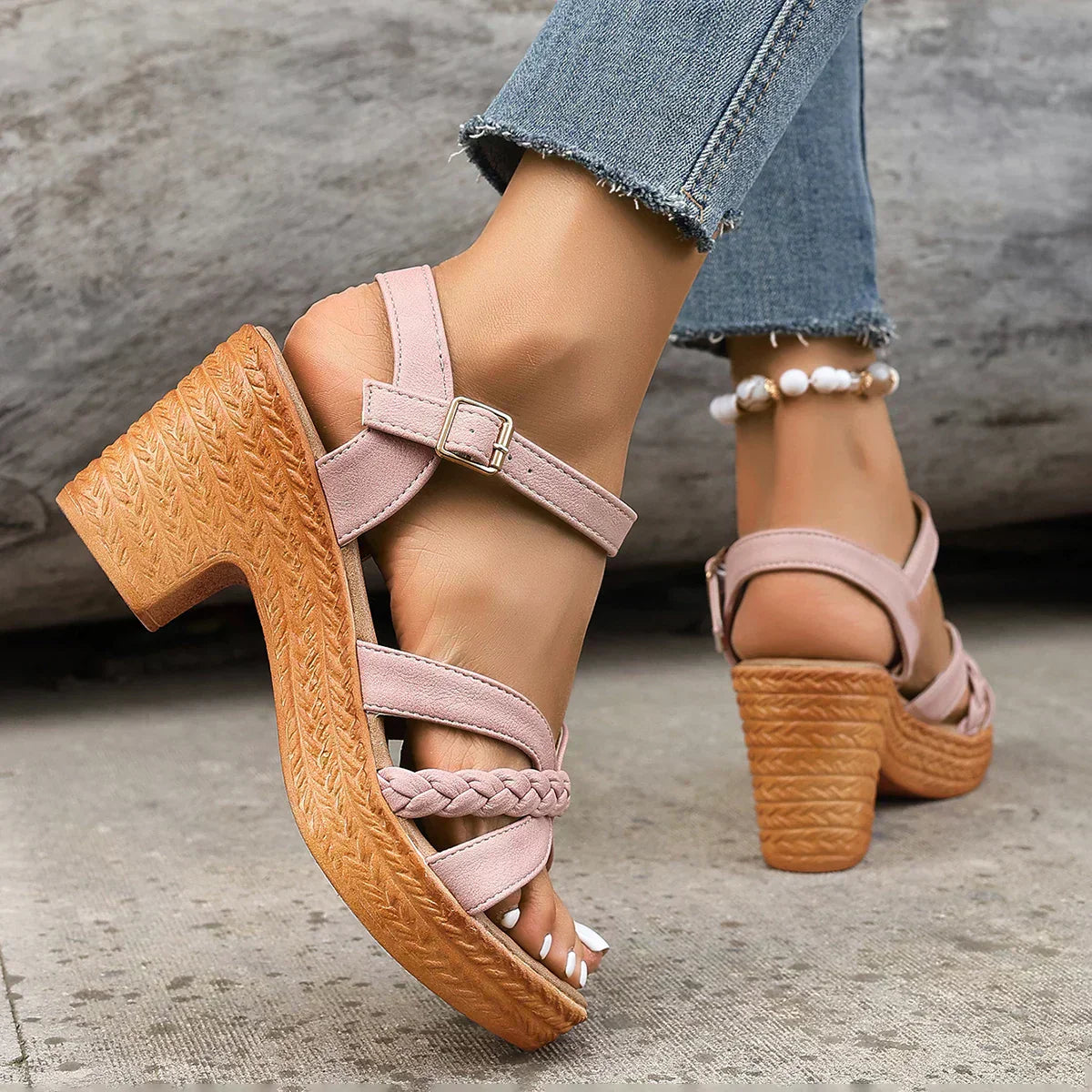 MELODY | Braided Strap Platform Sandals