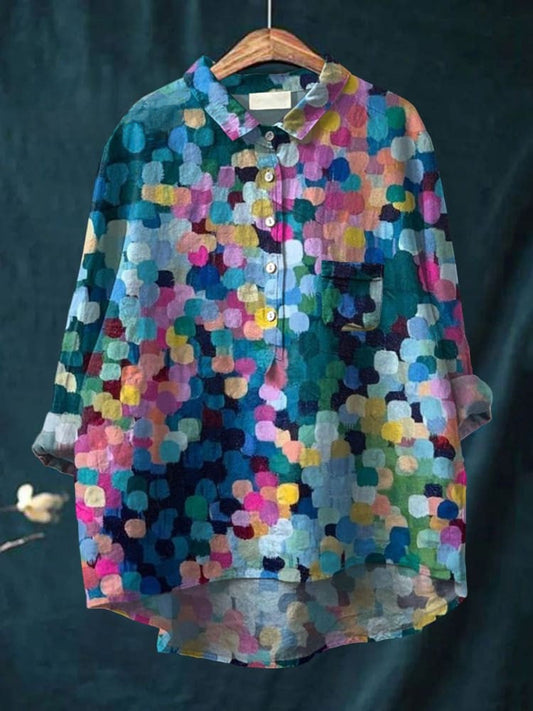 Amara | Colorful Dot Print Shirt