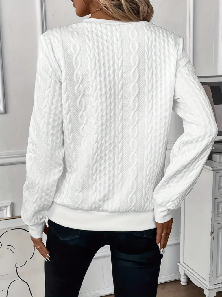 THALIENNE CABLE KNIT ZIP SWEATER