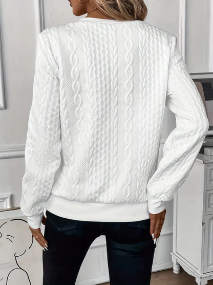 THALIENNE CABLE KNIT ZIP SWEATER