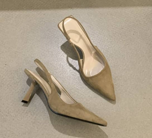 Marlena™ | Nude Slingback Heels with Slim Heel