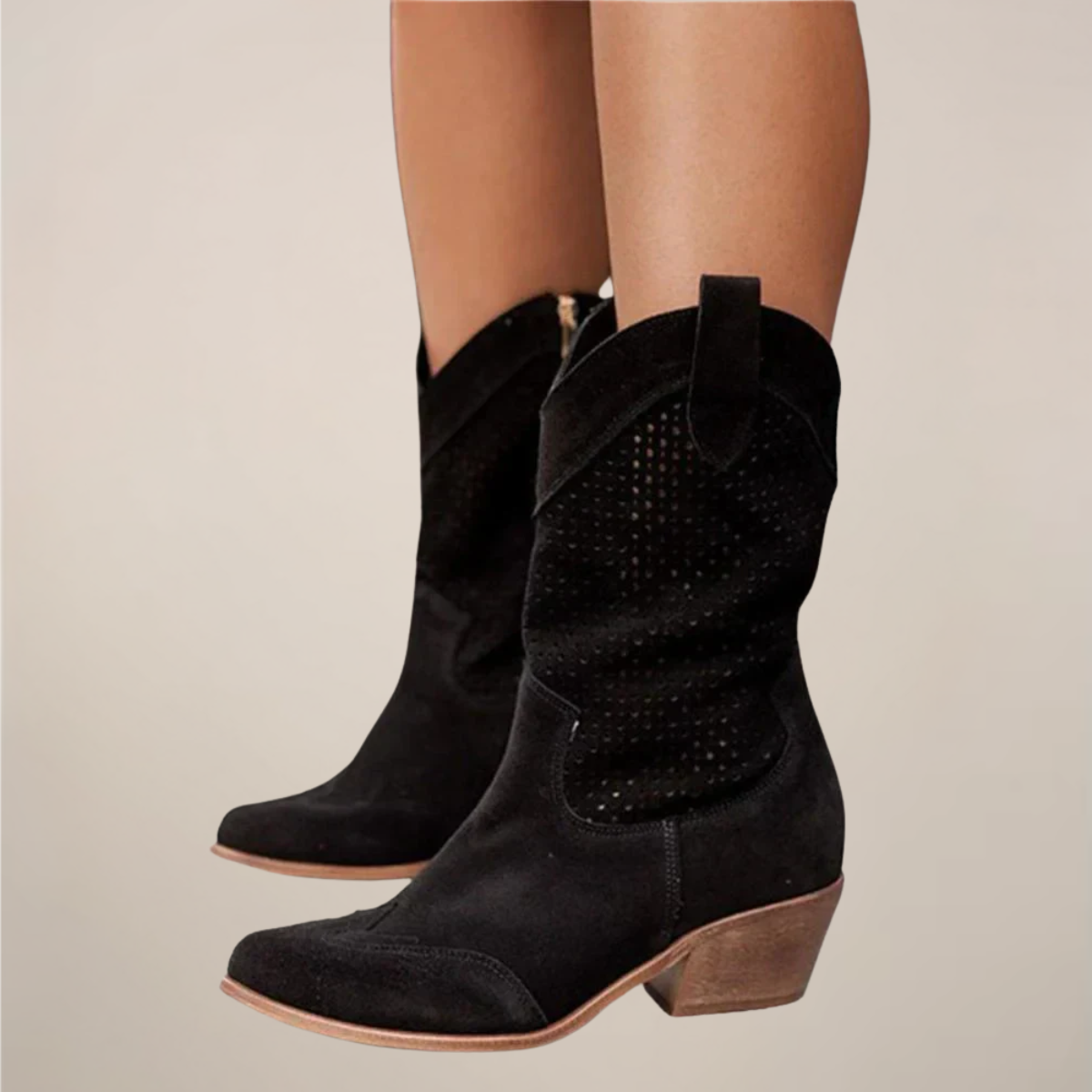 Women's Perforated Western Mid-Calf Boots