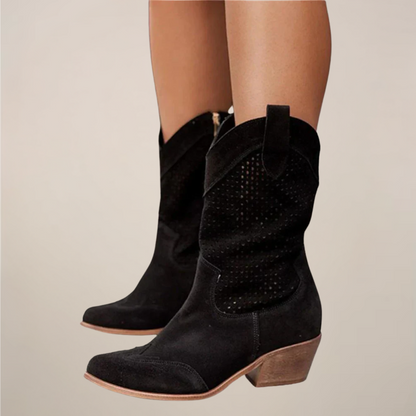 Women's Perforated Western Mid-Calf Boots