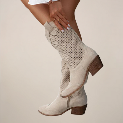 Women's Perforated Western Mid-Calf Boots